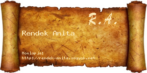 Rendek Anita névjegykártya